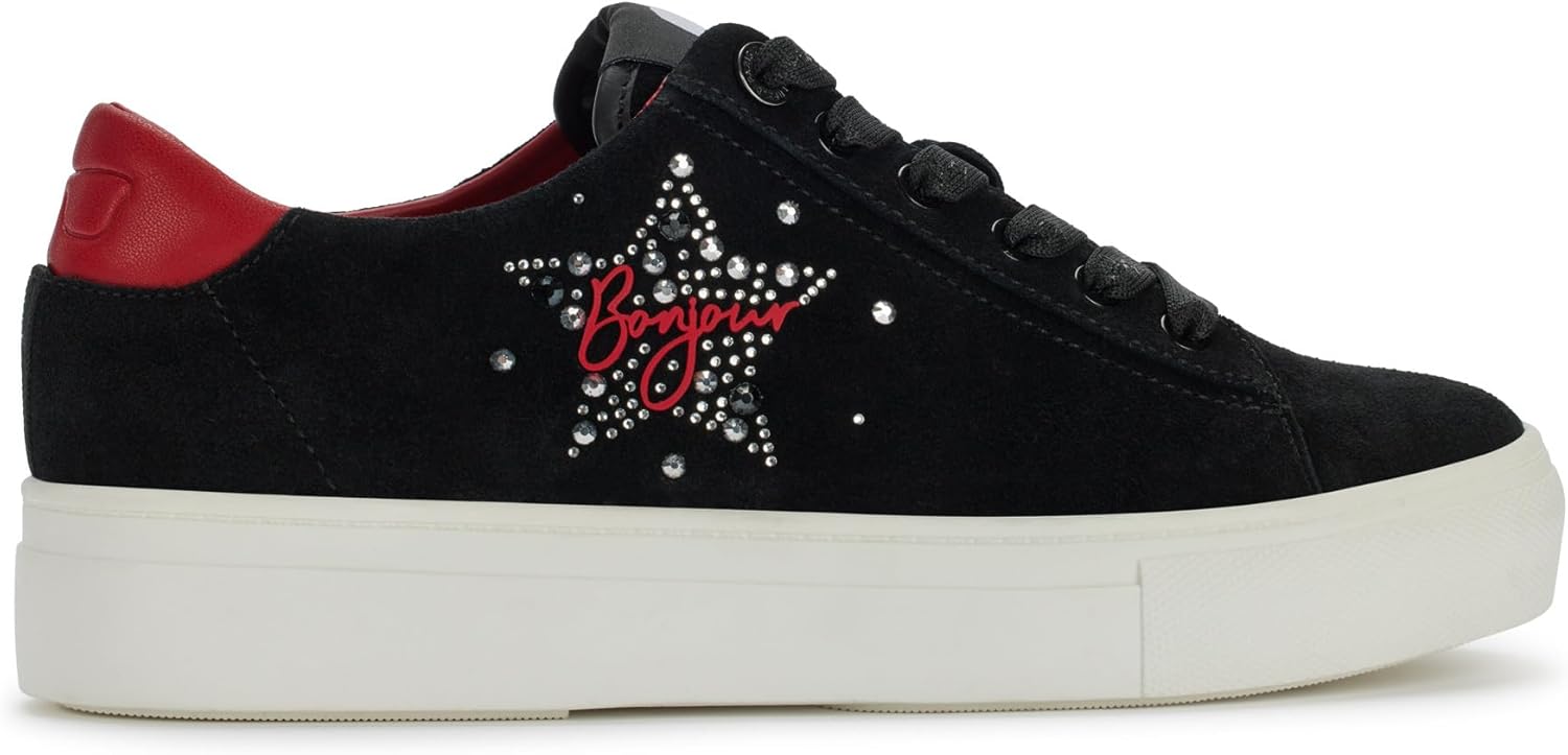 Karl Lagerfeld Womens Cate Sayings Everyday Lace Up Sneaker - Image 5