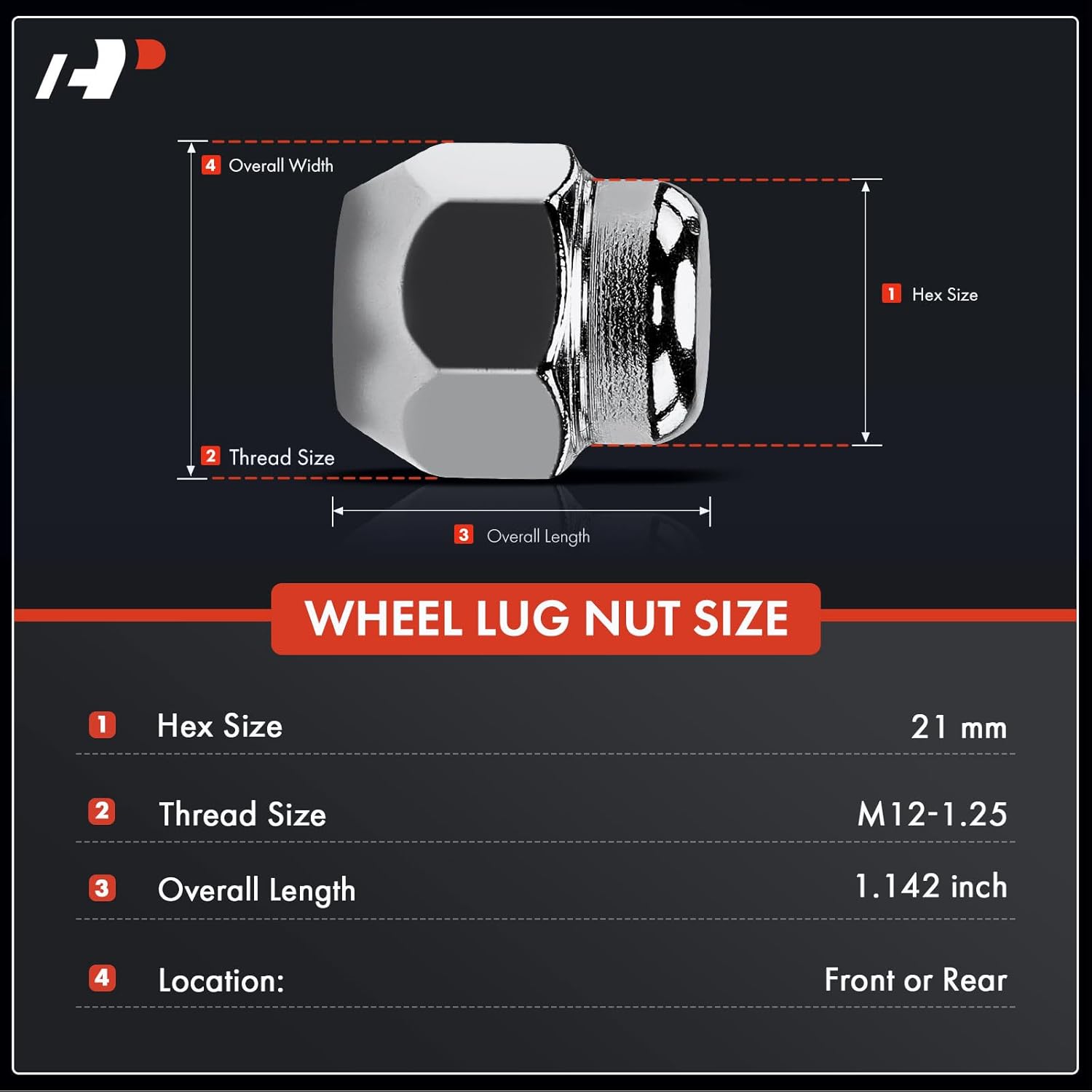 A-Premium 16pcs M12-1.5 Wheel Lug Nut Compatible with Infiniti G20 I30 M35 Q45 QX4 Nissan Altima 350Z Frontier Maxima Murano Pathfinder Rogue Sentra Xterra