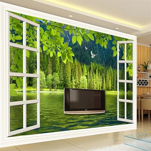 CILODO Photo Papier Peint Lac de forêt Papier Peint Peintures Murales 3D Personnalisées Photo Papier Peint Salon Décoration De La Maison 150cm×105cm(LxH)