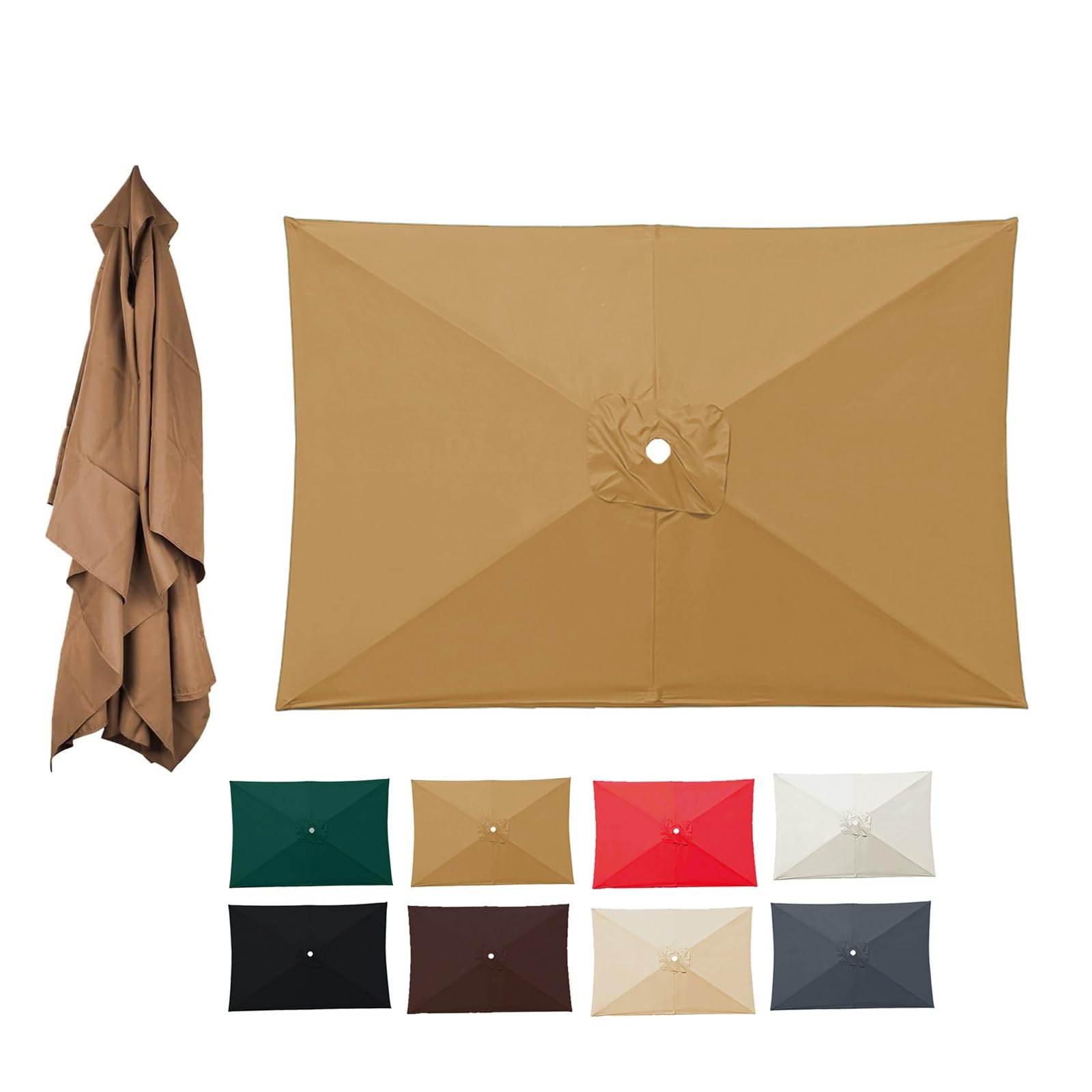 Lona de sombrilla rectangular 3x2m resistente y duradera para exterior