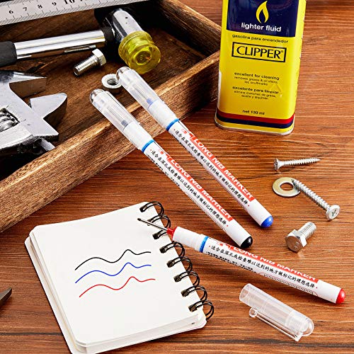 3 Pieces Multi-Purpose Deep Hole Pens Deep Drill Hole Long Nib Deep Hole Pens Colorful Carpenter Pen For Bathroom Woodworking Hardware Decoration, Red, Black, Blue #TOP6