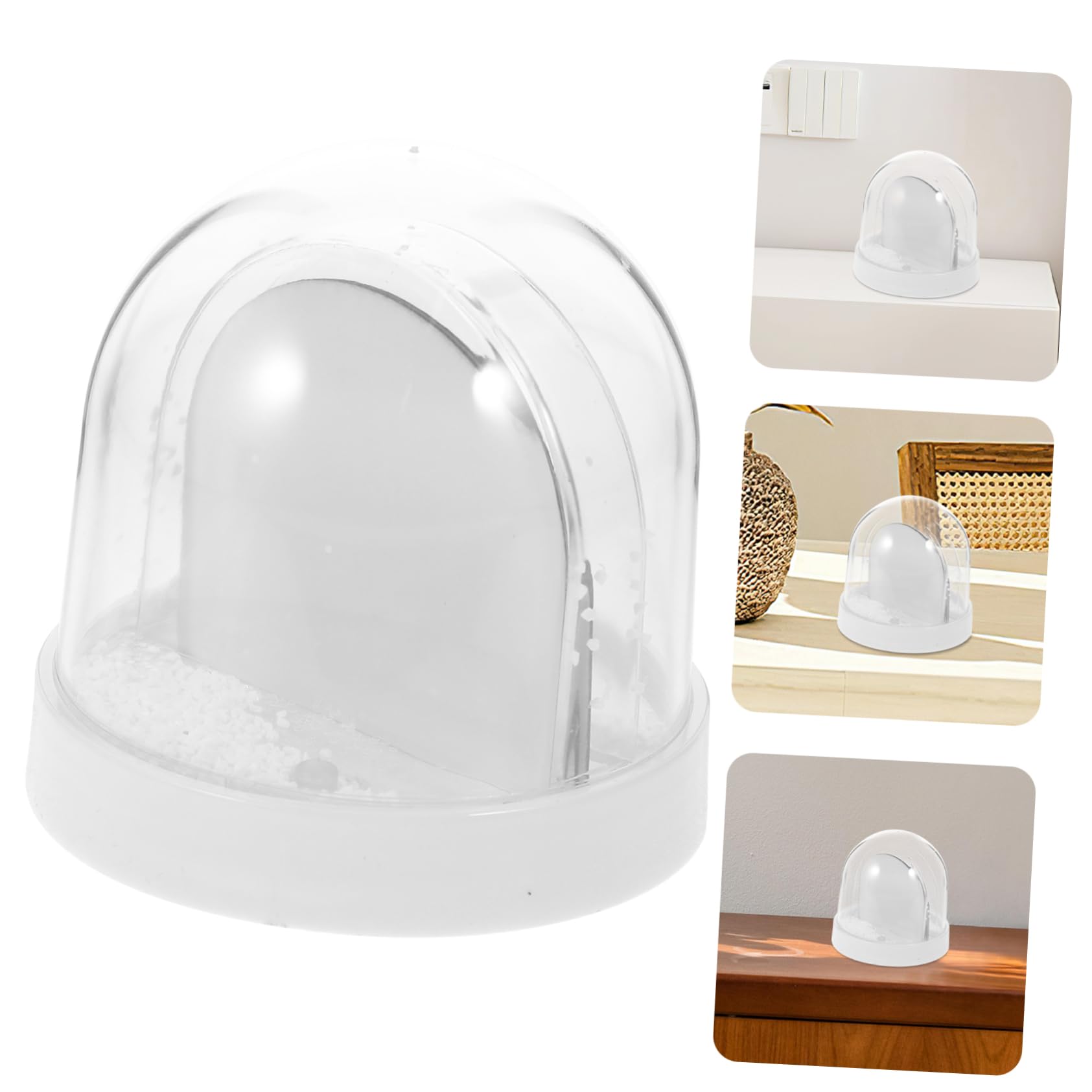 MAGICLULU 4pièces Boule à Neige Photo Globe Transparent Personnalisable Avec Base Blanche Pour Décorations Et