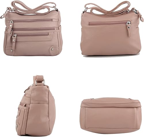 Miniatura 3 de ELDA Monederos cruzados de 10 bolsillos para mujer, bolsos de bolsillo medianos, ligeros, bolso de hombro con múltiples bolsillos