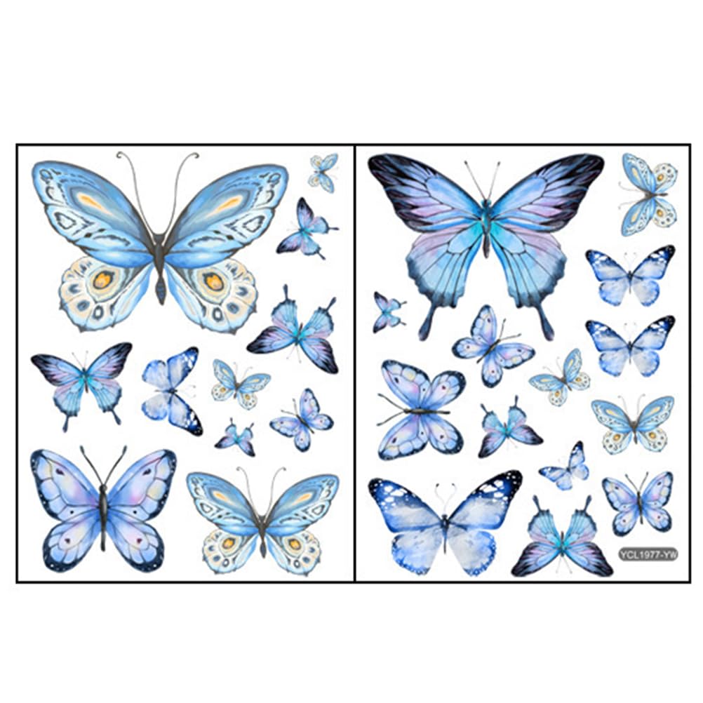 ALEGRE® 25 adesivi da parete con farfalle luminose, con farfalla, per camera da letto, cameretta dei bambini, 25 pezzi