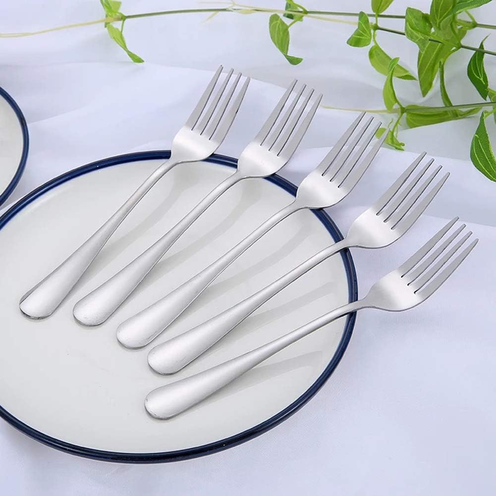 Dinner Forks Set of 12, 8 Inches, Stainless Steel, Silver, Dishwasher Safe