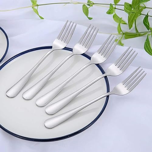 Miniatura 6 de Hansware Juego de 6 tenedores de acero inoxidable de 8 pulgadas, tenedores de cocina para el hogar, cocina o restaurante, apto para lavavajillas