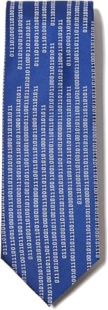 Mens Blue Ties Suck Binary Code Tie Necktie Neckwear