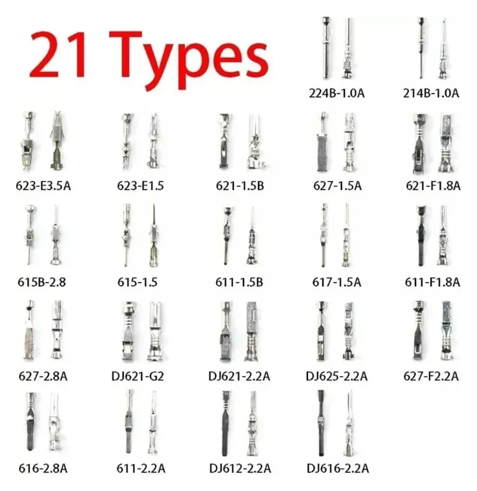 Assortimento di 290 connettori terminali piatti per auto, set di terminali per cavi in scatola.