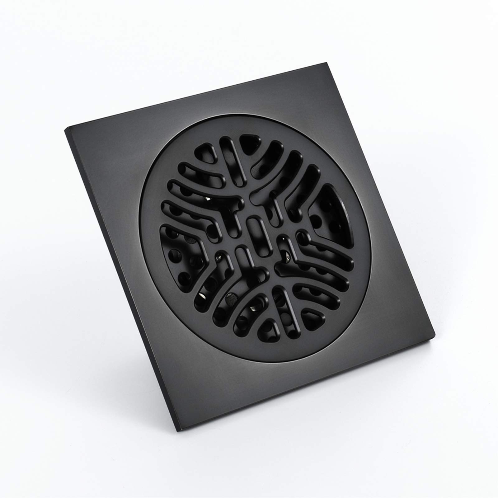 Drenaje de Piso Latón Cuadrado Piso de Ducha Negro Drenaje de Ducha Canaleta de Ducha Desodorante Desagüe de Ducha para Baño, 4 Pulgadas