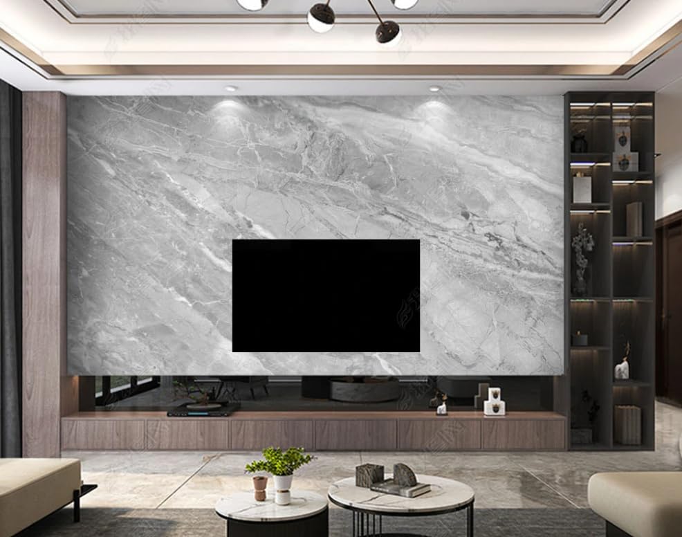 Papier peint intissé haut de gamme style marbre clair pour intérieur raffiné