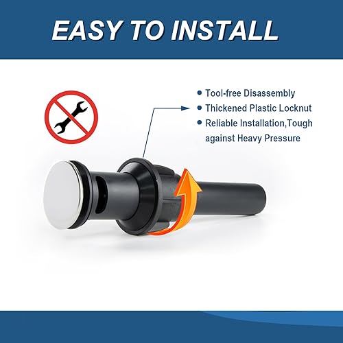 Miniatura 6 de Grandiance Desagüe para lavabo de baño con interruptor de encendidoapagado y colador de drenaje rápido integrado, tapón de drenaje desplegable para