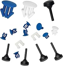Kit 8 Bottoni Targa Auto GAMBC® 7 Blu + 1 Bianco + 4 Funghetti Antivibrazione + 2 Fermi Centrali - Clip - Bottoni Ferma Targa - Tappi per Ripristino Targhe Auto - Materiale ABS - UNIVERSALE per targhe