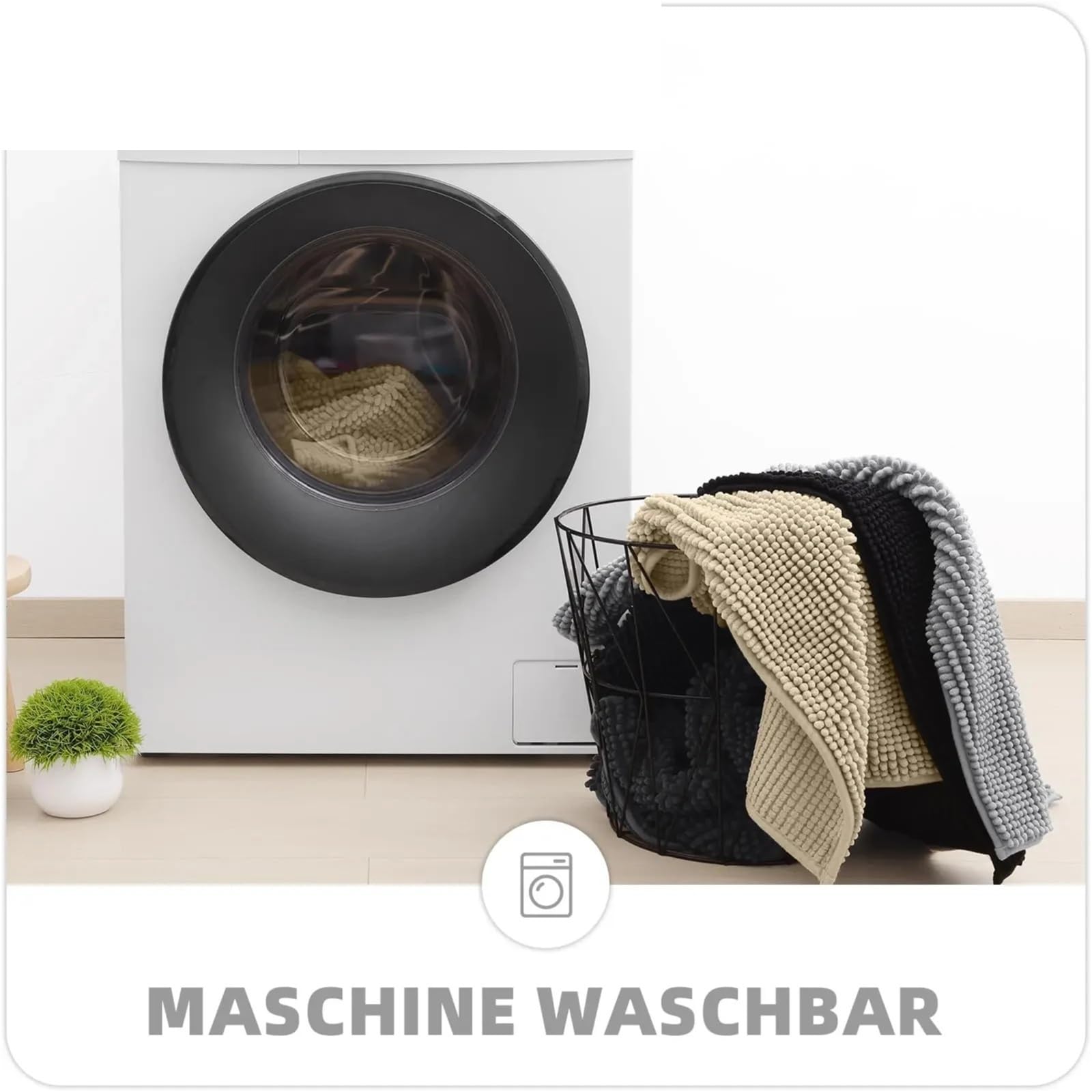 Tapis De Salle Bain en Chenille Absorbants Et Antidérapants