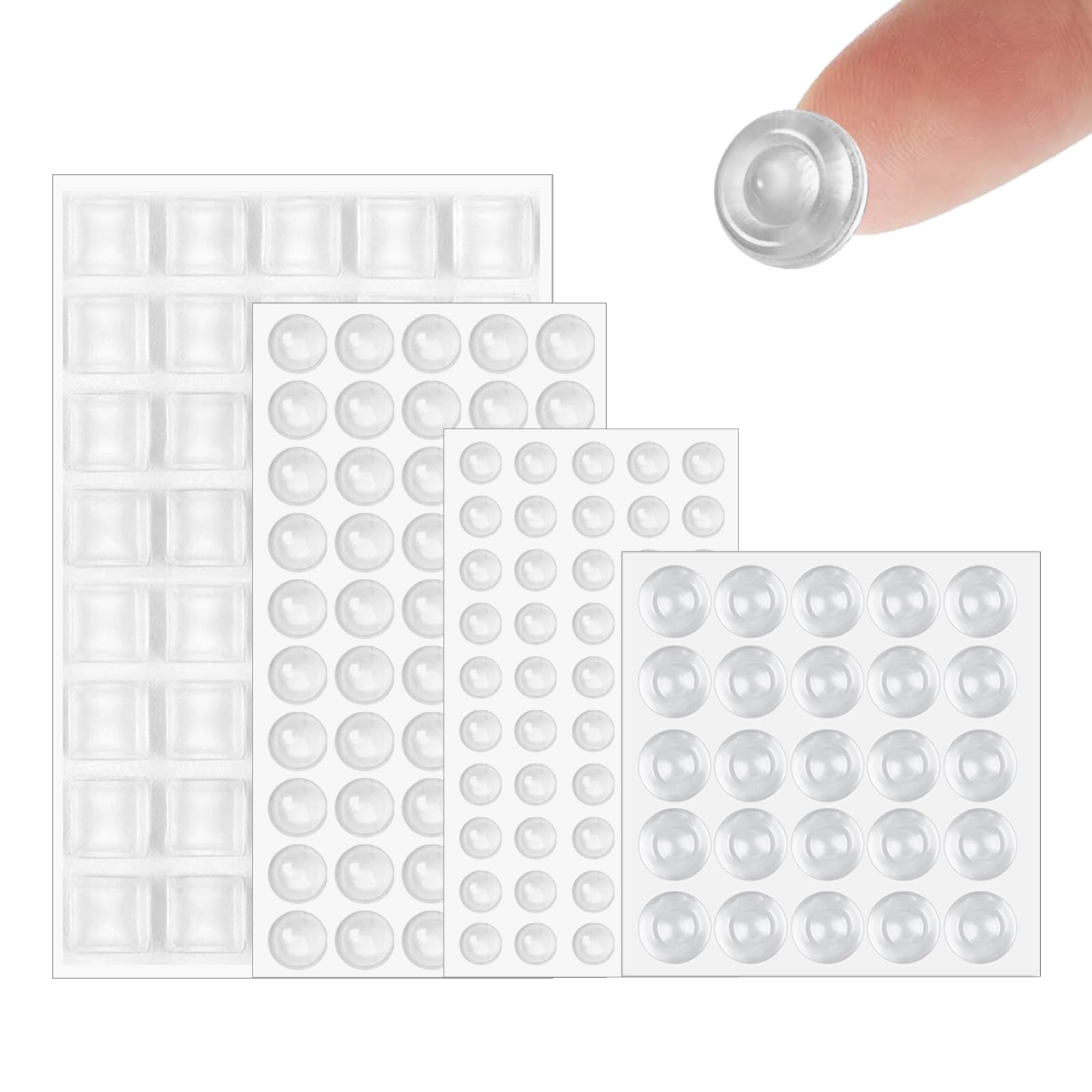 Mennyback Black 165 Pieces Adhesive Bumper Pad Clear Rubber Feet, Rubber Feet For Chopping Board, Furniture Pads, Rubberfeet Pad, Clear Furniture Buffer Pads For Cabinet Doors, Drawers, Glass Tops, Cupboard