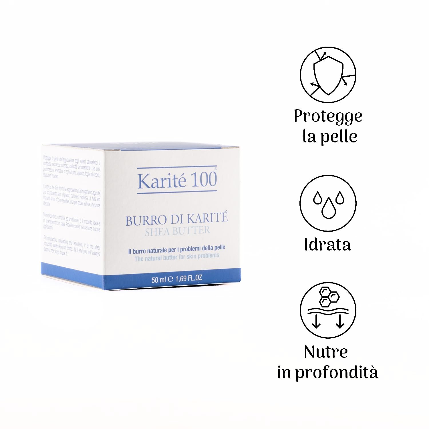 Karité Bioélite Burro di Karité 100 – Crema Idratante Naturale Viso e Corpo 150 ml – Puro e Biologico, Emolliente, Elasticizzante, Antiossidante e Protettivo – Made in Italy