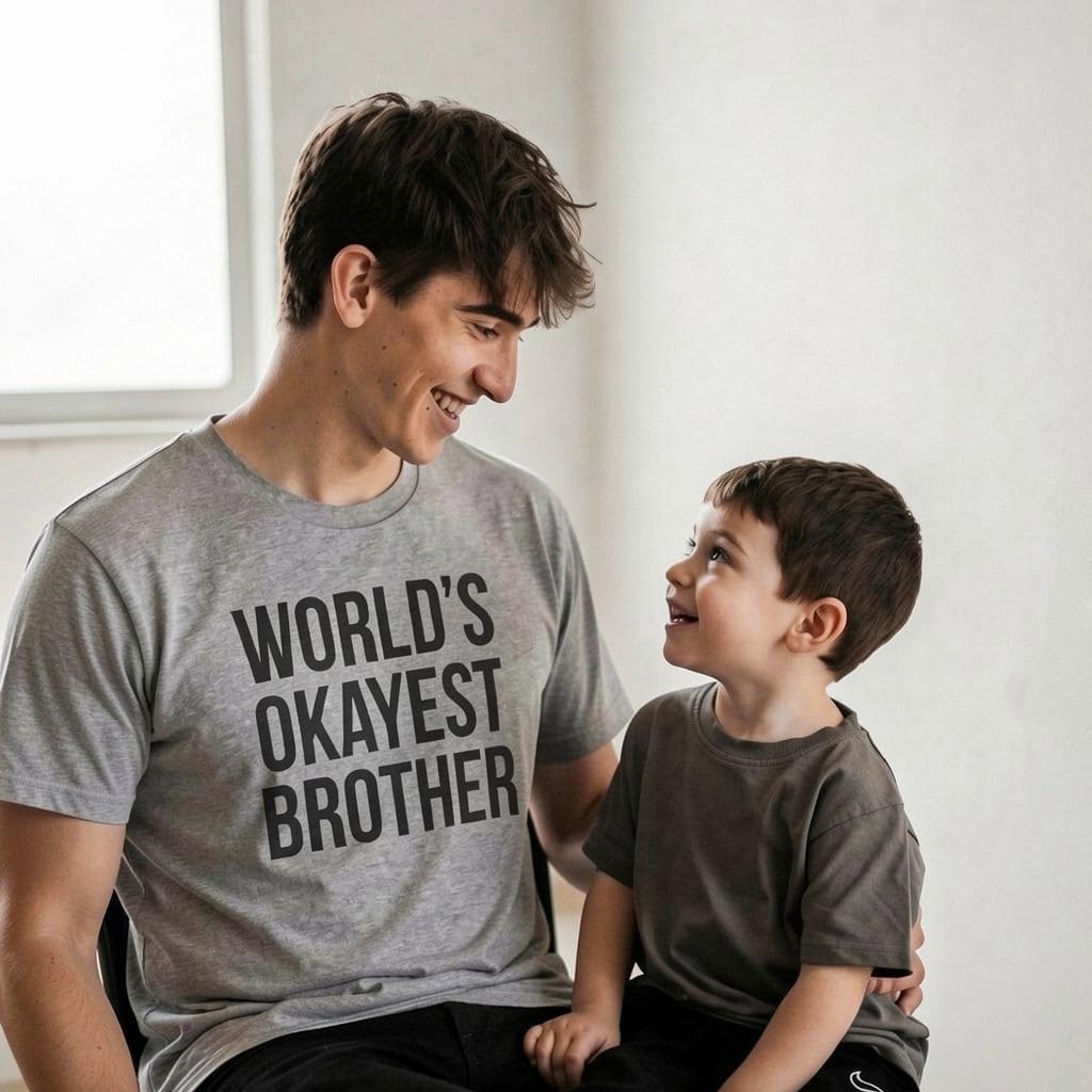 Mens T Shirt Worlds Okayest Brother Sarcastic Humor Sibling Tee image 2