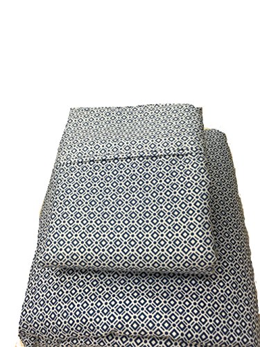 Queen size Printed 4 Piece Bed Sheet set brushed microfiber 1800 Bedding - Wrinkle, Fade, Stain Resistant - Hypoallergenic -(queen, blue) By United linens