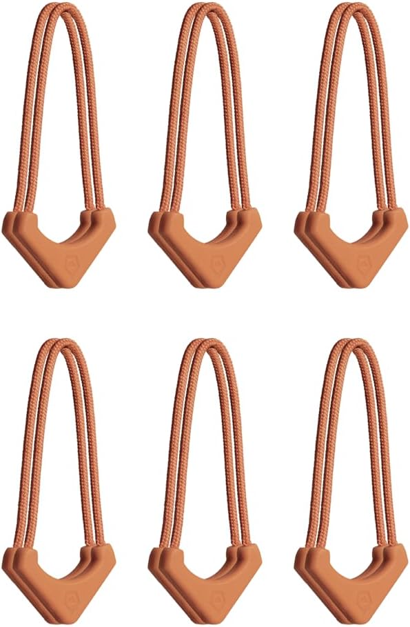 Worryless™ Locking Zipper Pullers - Secure Your Travel Essentials - Zipper Locks for Travel Gear (Sedona Orange)