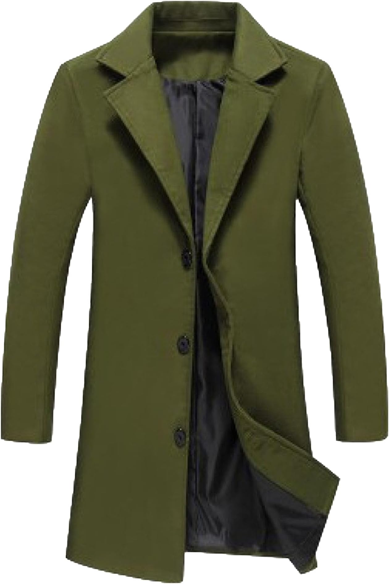 JEShifangjiusu Men'S Trench Coat Long Wool Coat Winter Classic Overcoat Top Pea Coat Casual Business Cotton Blend Jacket