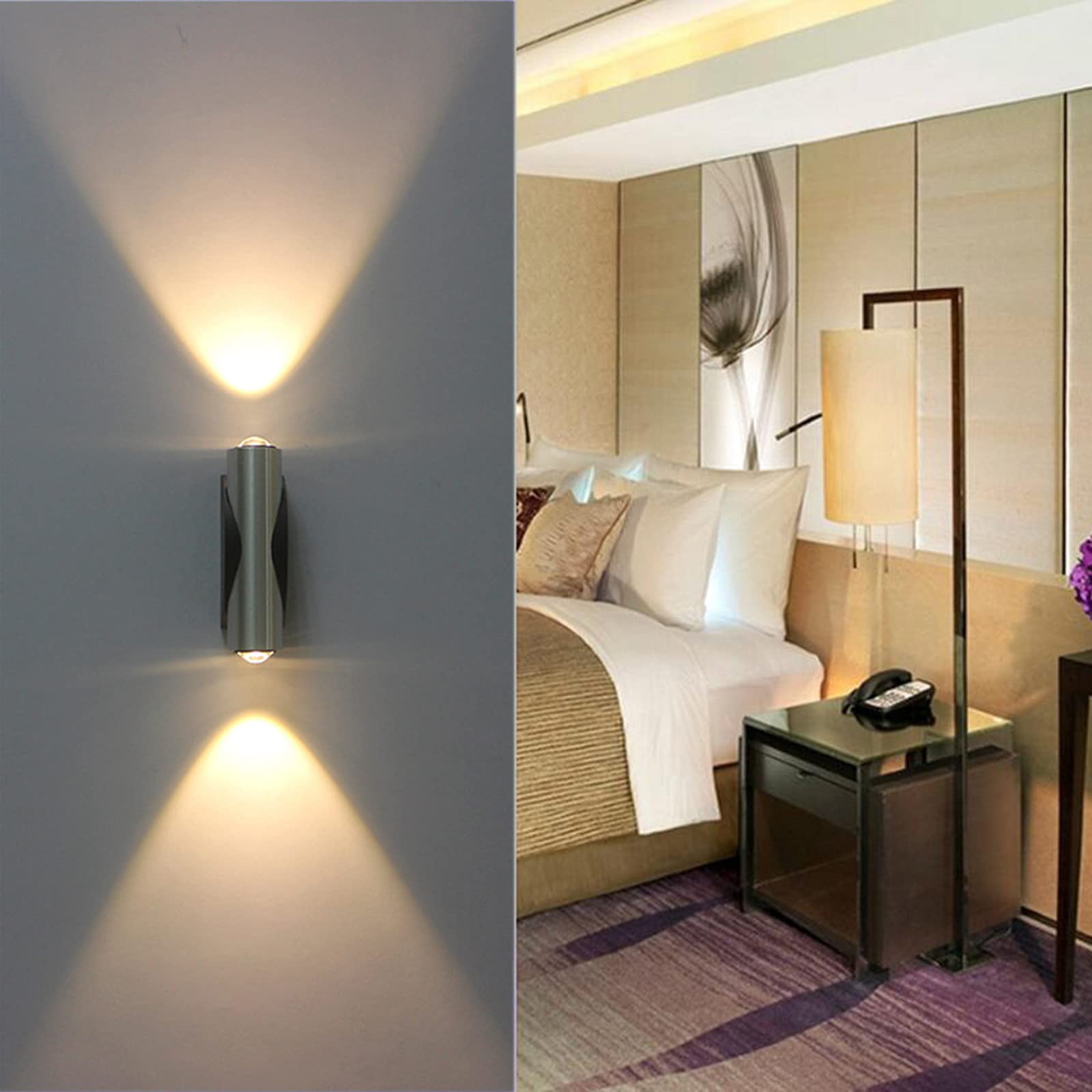 Modern Wall Lamp Double-Headed Sconce Lights Up and Down Lighting Spotlight LED Decorative for Decor Ceiling Home Theater Studio Hallway Porch Bedroom