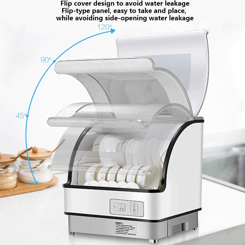 Mini lavavajillas Lavavajillas de Escritorio Lavavajillas de Mesa UV Compacto con descontaminación Integral de 360 ° y Temperatura Alta de 70 ℃ TOU