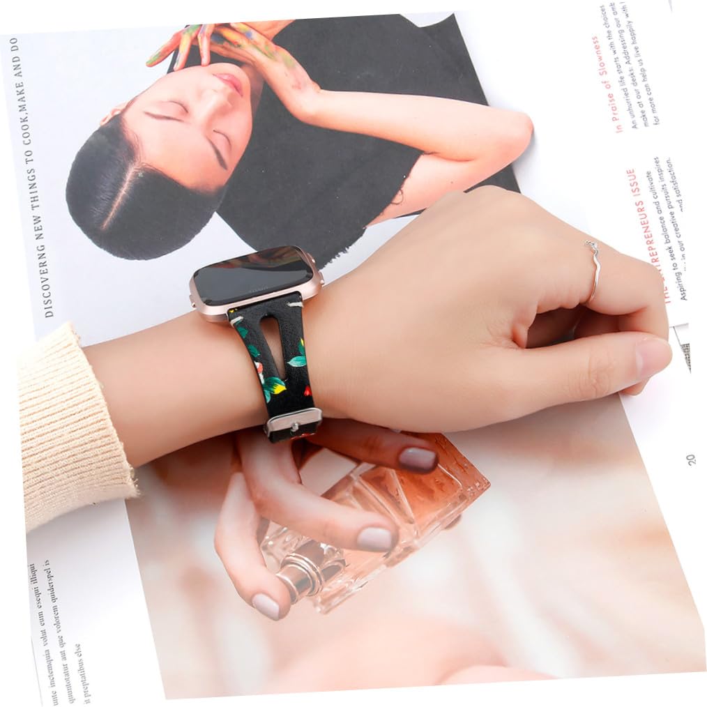 Gatuida 2piezas De Para Reloj Banda De Hebilla Metálica Compatible Diseño Floral Rojo Para y Ocasiones Especiales