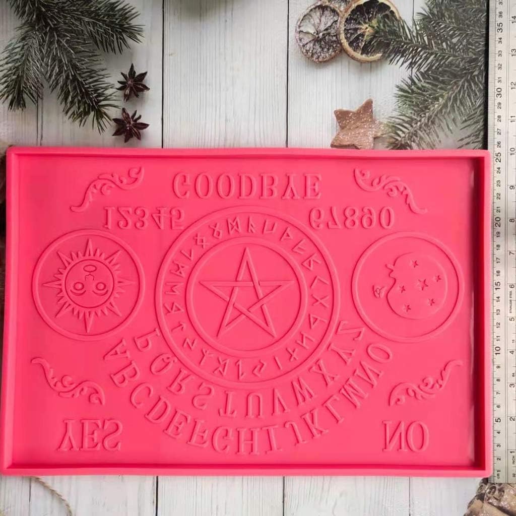 Oujia Board Planchette Divination Large Tray Resin Silicone Molds Agate Tray Serving Board Fruit Tray Resin Molds Crafts