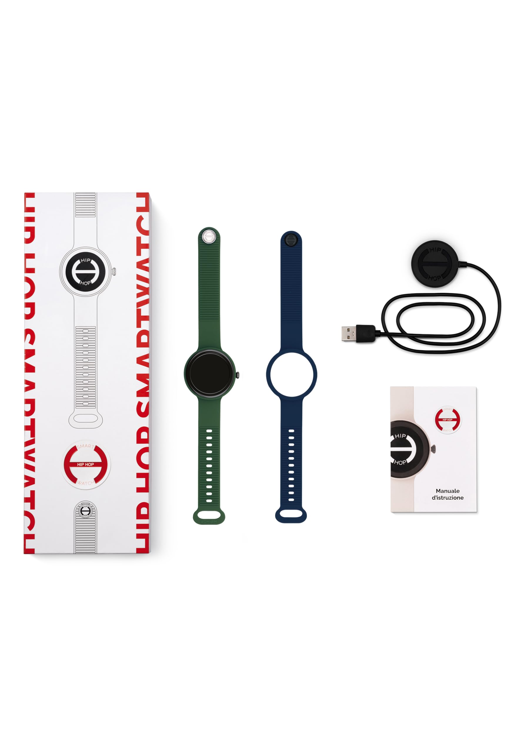 HIP HOP, Hero.NEXT Smartwatch męski z 2 wymiennymi silikonowymi paskami, inteligentny zegarek z wyświetlaczem 1,09 cala, Bluetooth 5.0, funkcje zdrowotne i sportowe, kompatybilny z iOS i Androidem