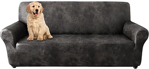 molasofa Fundas de sofá  Funda de cuero suave y lavable con calidad similar al cuero. Funda antideslizante de 1 pieza sin frisado para perros, gatos