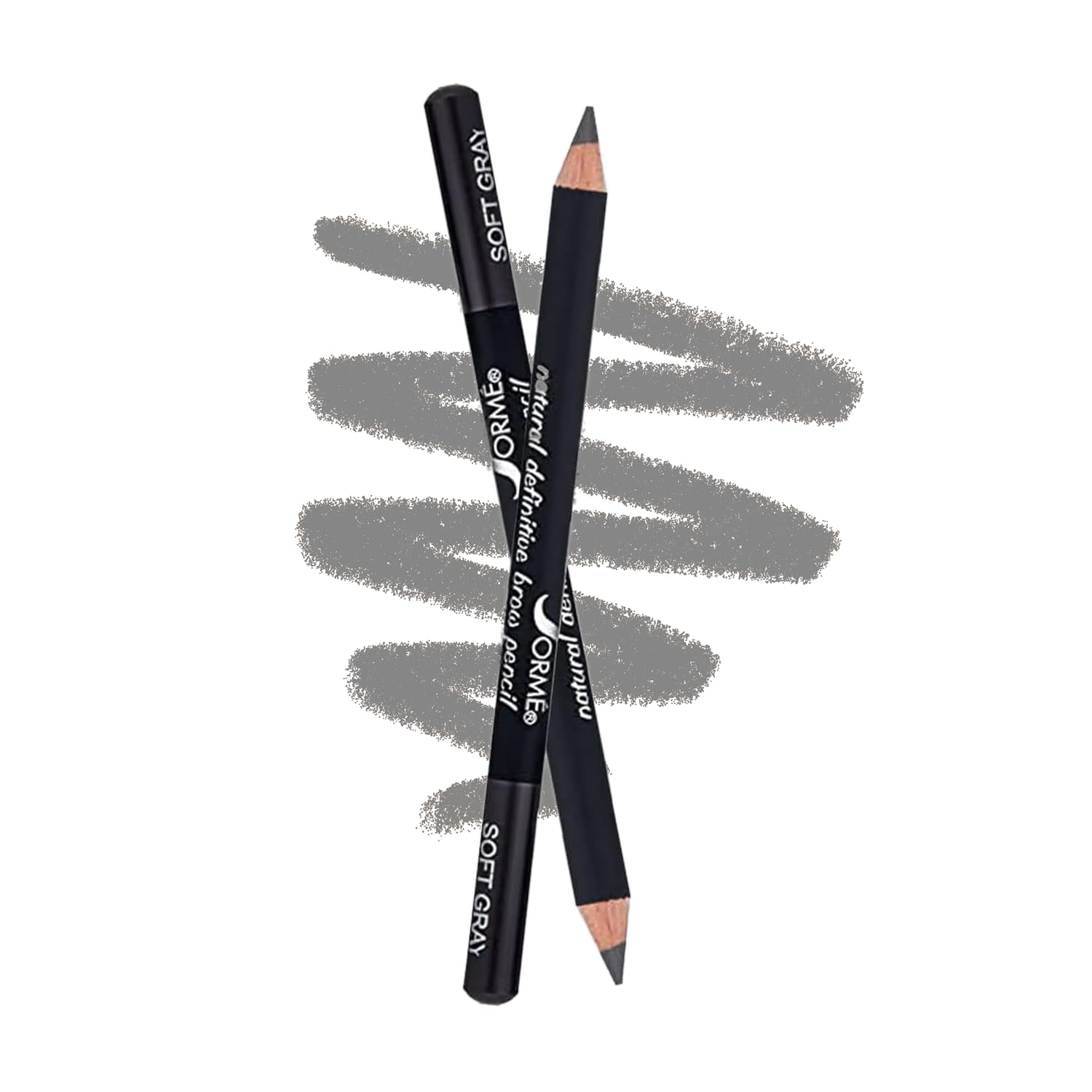 Sorme Natural Definitive Waterproof Eyebrow Pencil 0.04 oz | Smudgeproof Soft Gray Eye Brow Pencil | Dual Purpose Brow Pencil and Brush Combo | High Definition Waterproof Eyebrow Makeup