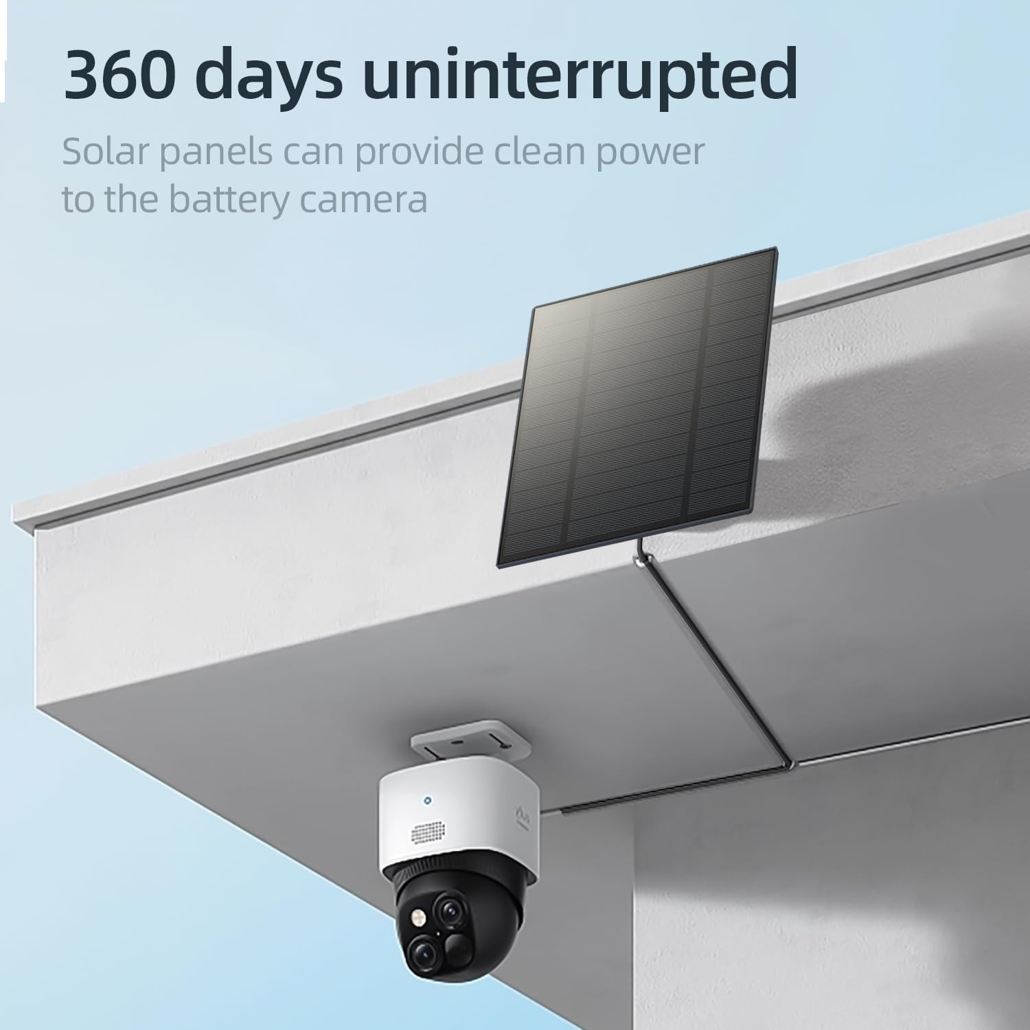 Pannello solare da 5 W per telecamera di sicurezza, pannello solare con porta Micro USB e USB-C per fotocamera con batteria ricaricabile da esterni DC 5 V, impermeabile IP65, supporto di sicurezza