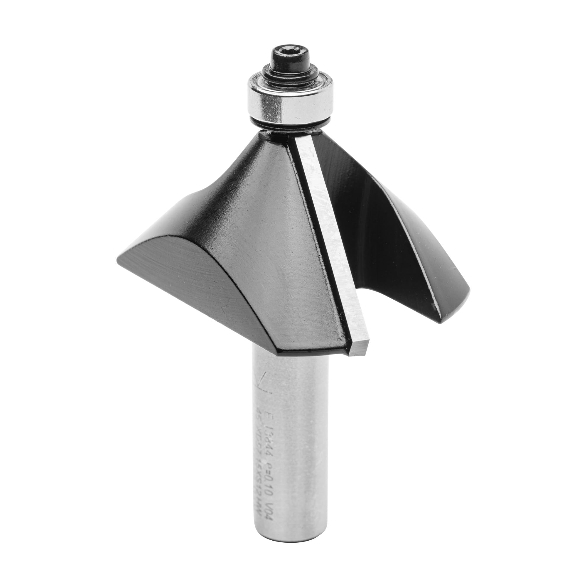 ENT 13844 Fresa de chaflán, en carburo, vástago (S) 12 mm, diámetro (D) 57,2 mm, NL 22,2 mm, E 45°, SL 40 mm, con rodamiento