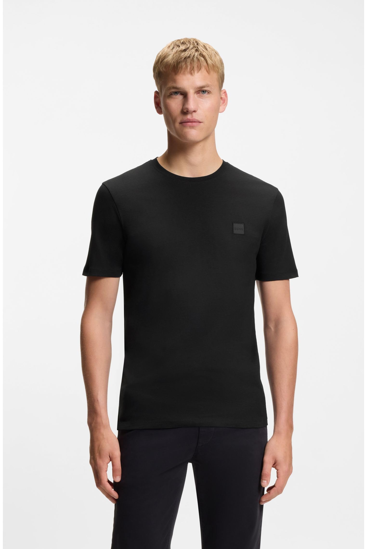 BOSS T-Shirt en Jersey De Coton avec Patch Logo