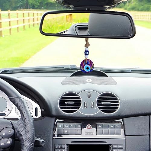 Miniatura 7 de EBSEM Diseño de mandala pintado a mano de cáñamo macramé mal de ojo para colgar en la pared, colgante de cristal, decorativo turco, griego, judío,