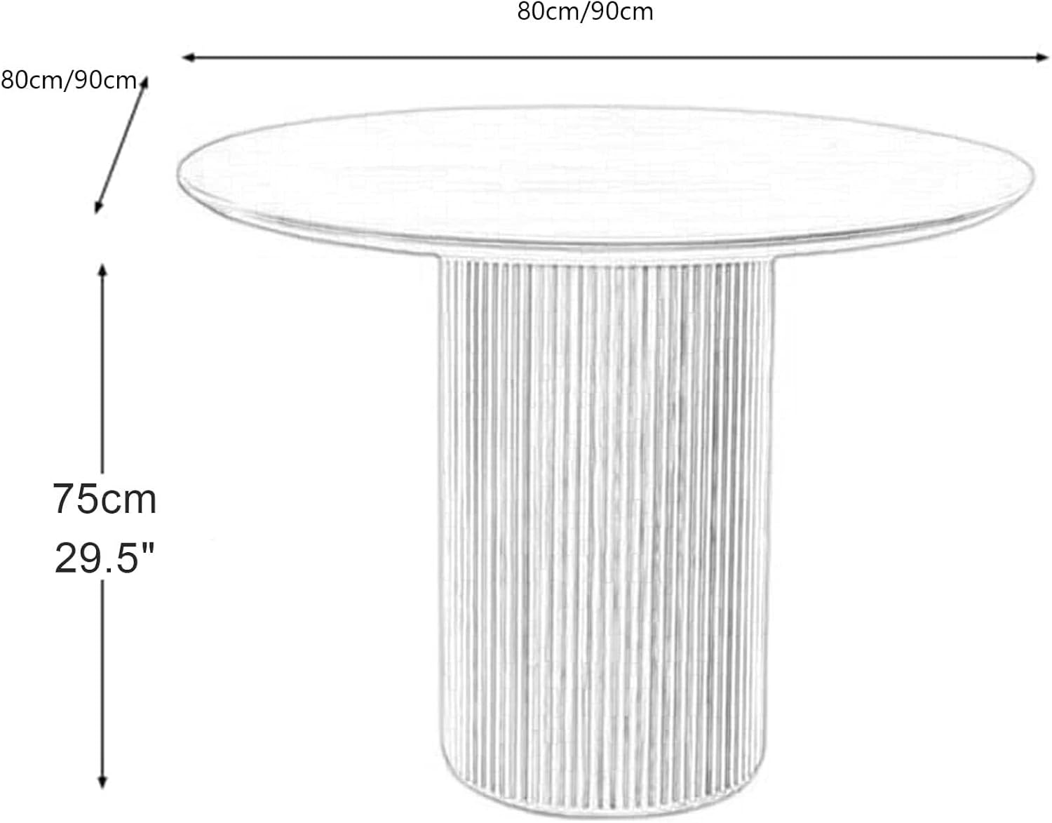 Pine Wood Round Wooden Pedestal Base Dining Table Simplicity Kitchen Leisure Coffee Restaurant Furniture Room