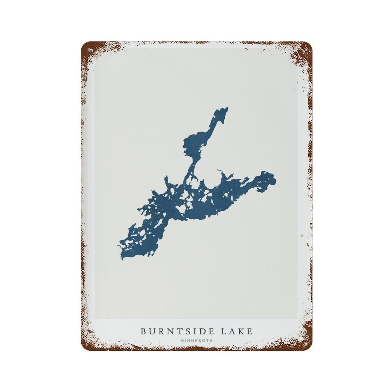 xiaoxiaoshen Burntside Lake Map Minnesota (2) Wall Decor Art Metal Tin Poster Modern Home Decor Art Home Bar Shop Decorations Vintage Sign 40x30cm