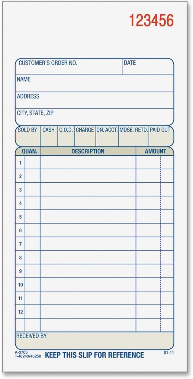 (10 Books) Adams Carbonless Sales Order Book (50 Sets ea.) DC3705