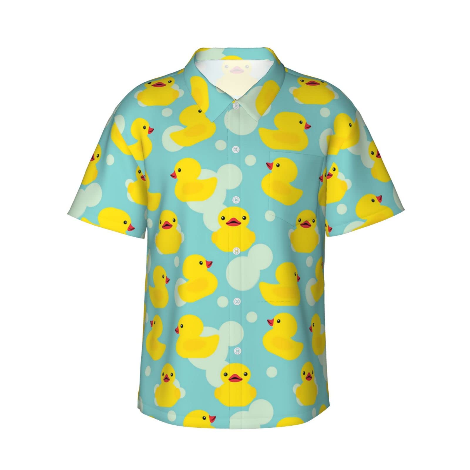 Amazon.co.jp: メンズ シャツ 夏服 アロハシャツ 黄色 いアヒル 半袖
