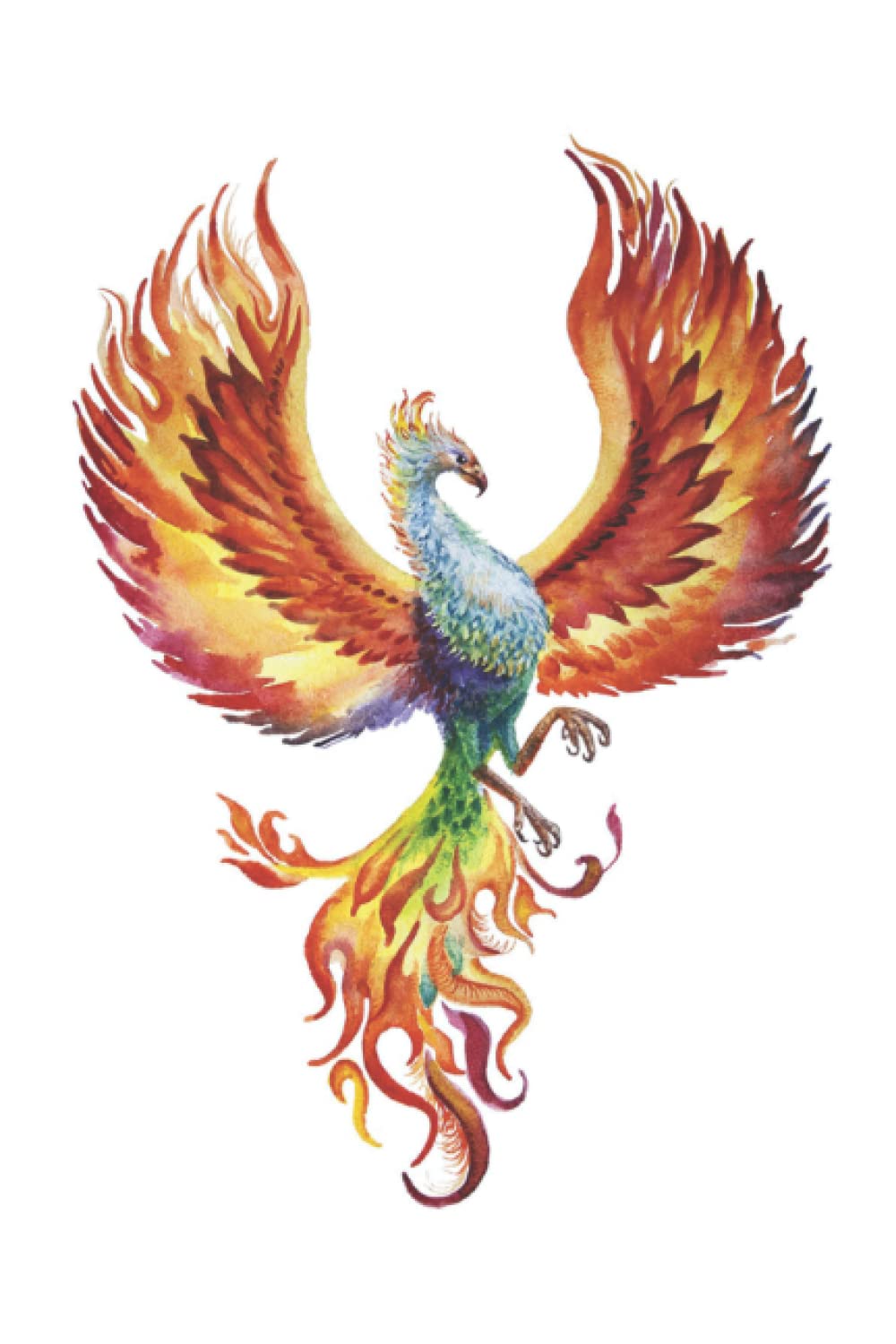 Phoenix Bird Mythology Notebook Journal Blank Wide Ruled Pages Paper Composition Book Daily Planner Notes