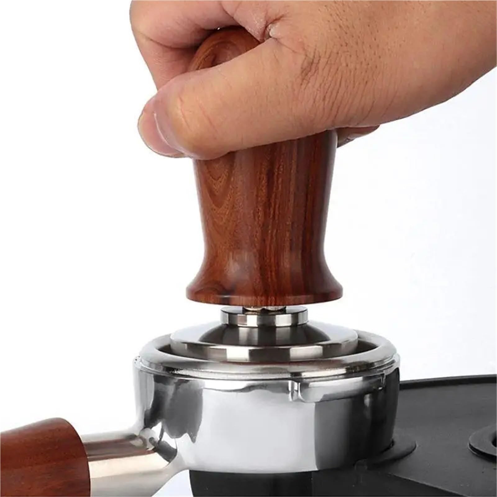 51 Mm 53 Mm 58 Mm Resorte Calibrado 30 Lbs Presión Constante Base De Acero Inoxidable Espresso Tamper Reemplazo Accesorio De Barista(58mm,Walnut)