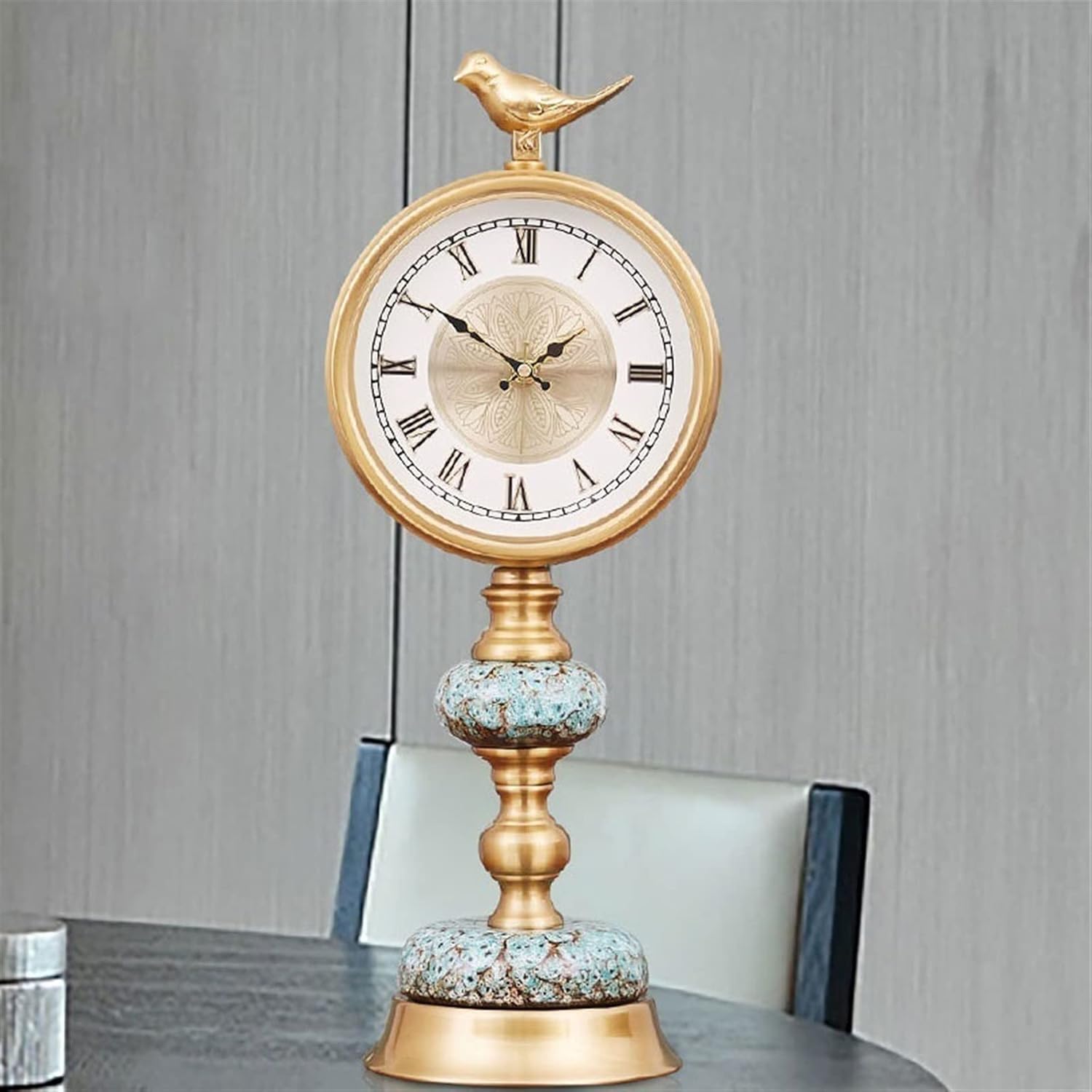 マントルクロック メタル 装飾 置時計 デスククロック オーナメント ライト ラグジュアリー クリエイティブ クロック セラミック
