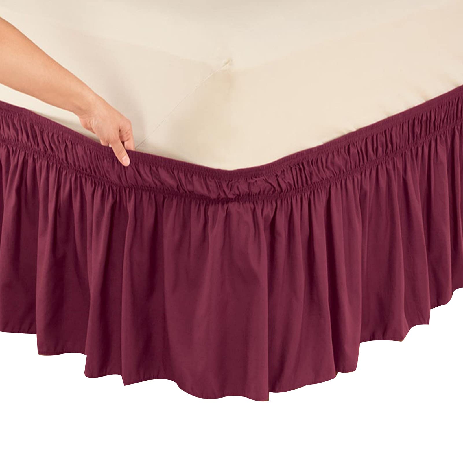 Gonna Letto Plissettata In Poliestere - Giroletto Elasticizzato 3 Lati Per Letti Singoli/Matrimoniali - Foto 5