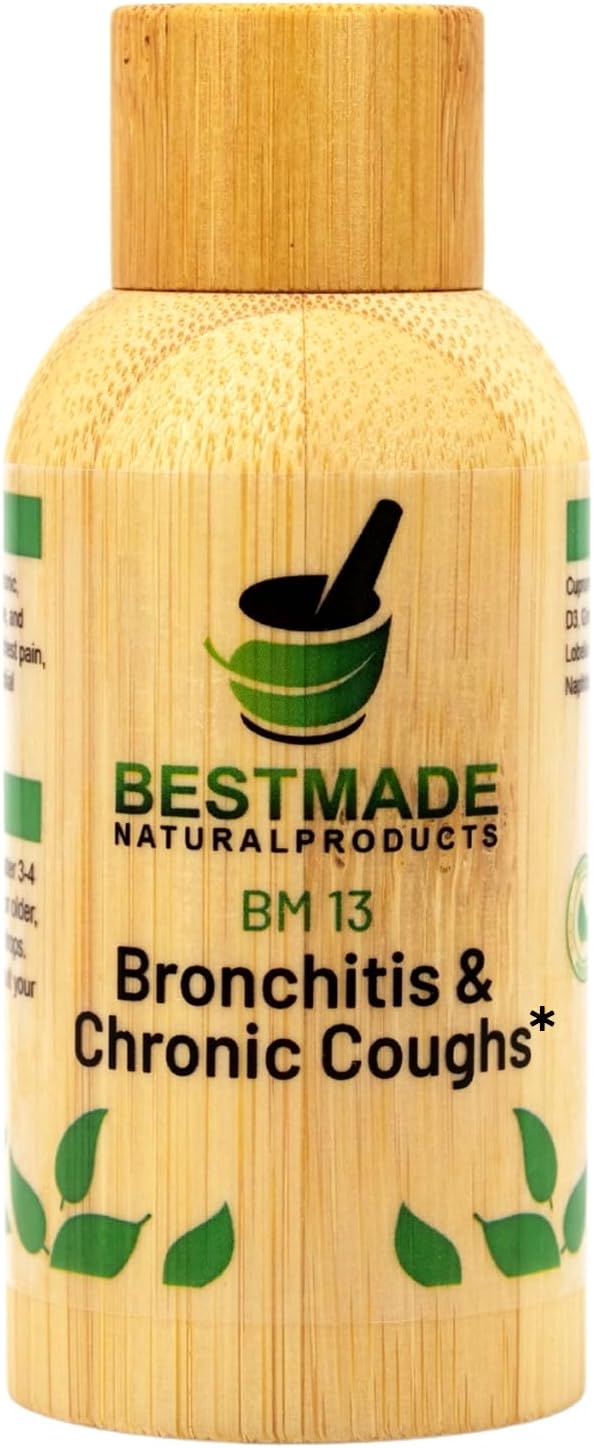 Bestmade Natural Products Cough Relief BM13 - Homeopathic Remedy for Acute & Chronic Cough, Whooping Cough, Chest Discomfort, Non-Drowsy, Safe for All Ages, 30mL Drops