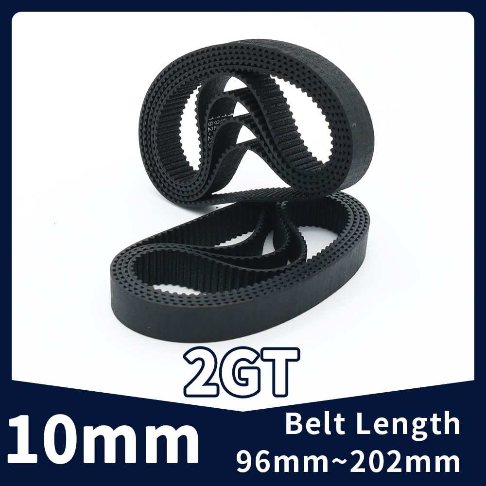Correa dentada de goma GT2 de 1/5 piezas, 96-202 mm de longitud, 10 mm de ancho, 2 mm de paso, bucle cerrado(98mm,5pcs)