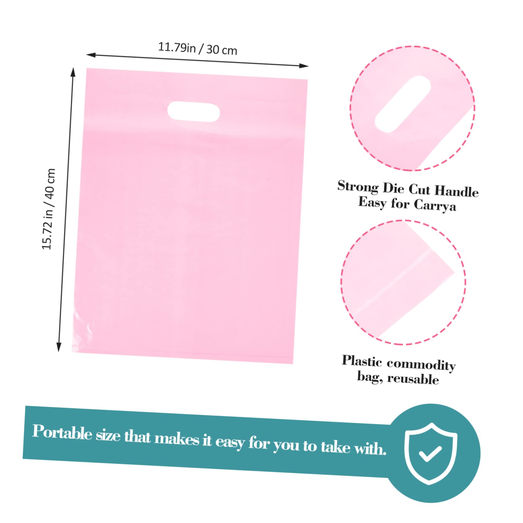 MUCKLILY 100pcs Shopping Bag Bag Reusable Tote Shopping Tote Bag Vendor Event Supplies Small Bags for Business Boutique Bags Merchandise Shopping Bags Grocery Tote Bag Abs