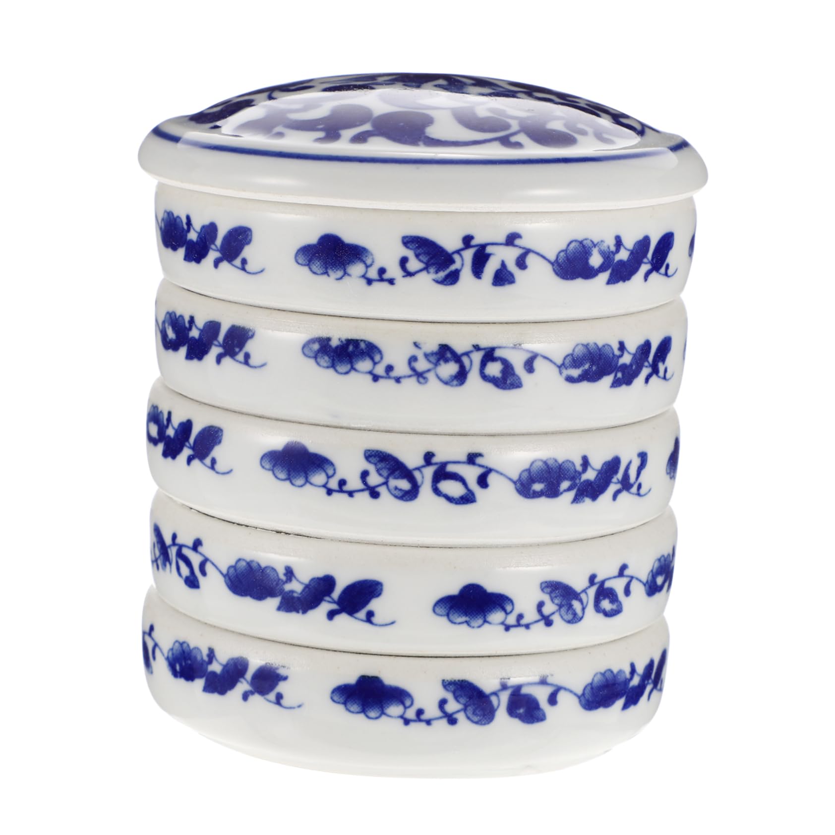 HOMSFOU Blue White Porcelain Paint Palette Watercolor Mixing Tray Ceramic Ink Dish Pigment Plate Watercolor Pigment Tray