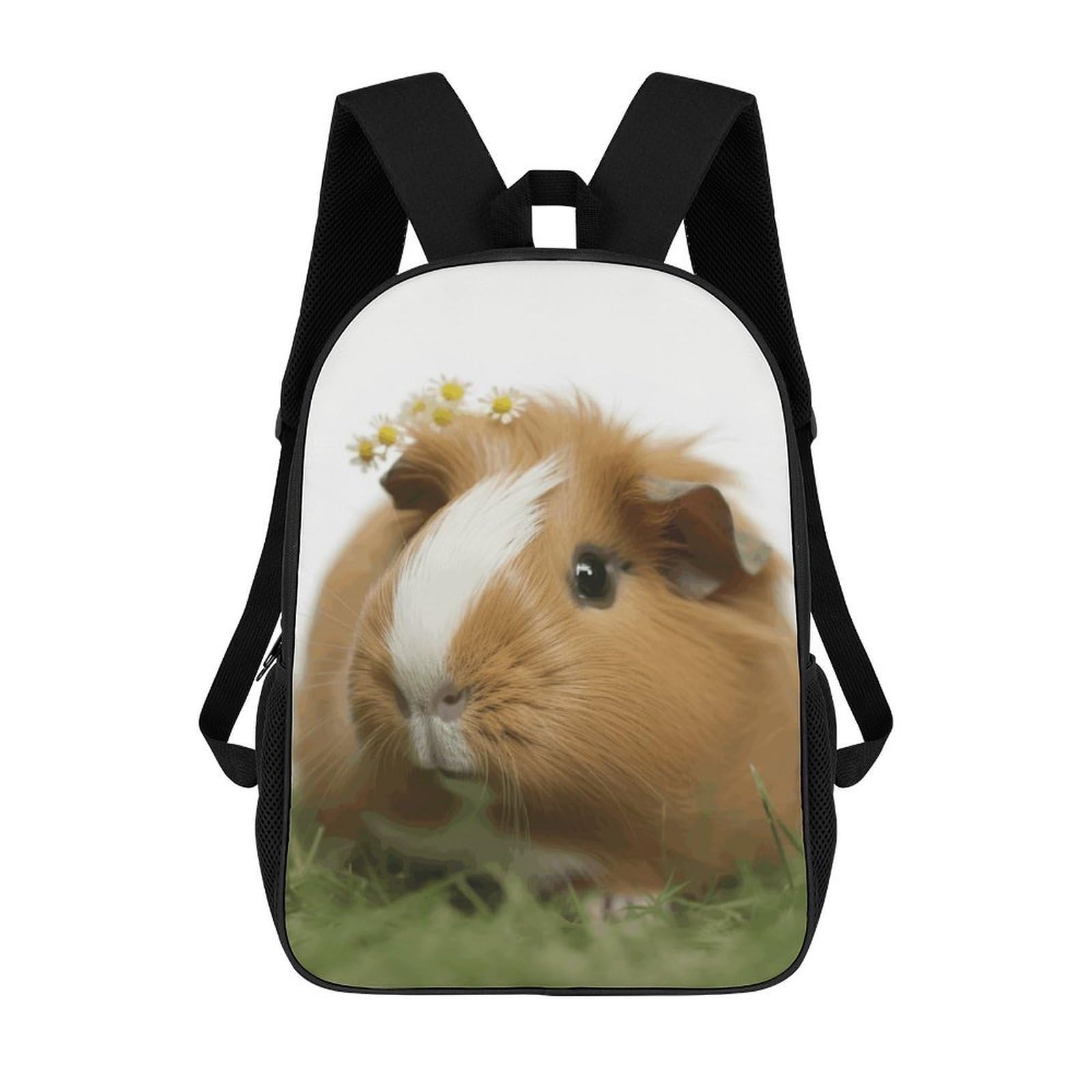 Jtkbnvm Unisex Black 17 Inch Guinea Pig Travel Backpack For Women Men, 20L Casual Daypack Backpacks, Waterproof Laptop Backpacks, Carry On Backpack, College Bookbag