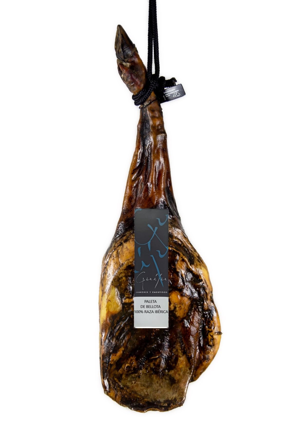 JAMÓN IBÉRICO(PALETA PATA NEGRA) DE BELLOTA 100% RAZA IBÉRICA DESHUESDADO 3 KG. MARCA GUIJU. FABRICA DE SALAMANCA.