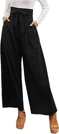 High waisted belted wide leg pant Clearance