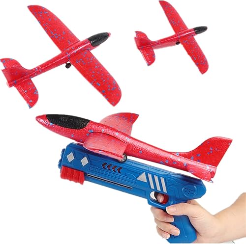 FLORONG Juguete de avión modelo de expulsión de un solo clic avión de espuma con 1 paquete de avión grande de espuma juguete volador para niños